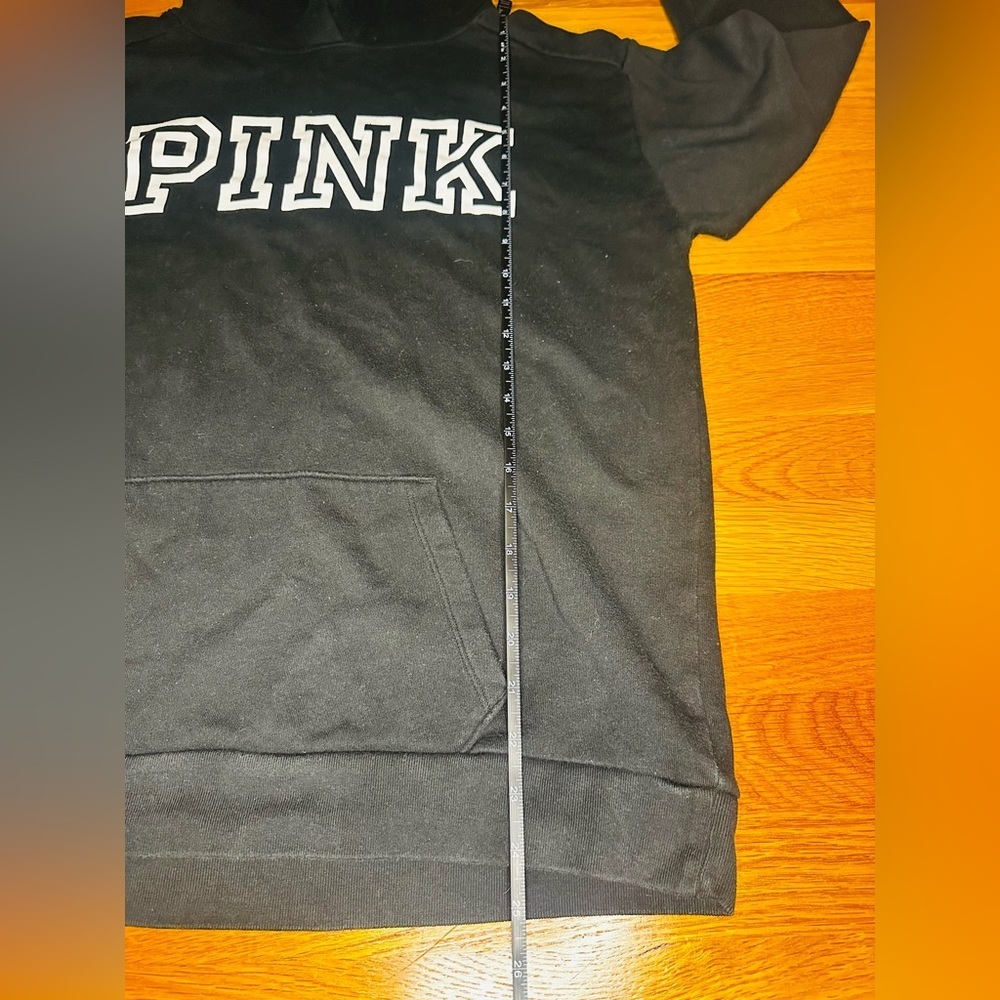 PINK Victoria’s Secret Black Pullover Hoodie Sweatshirt Size Small - Picture 8 of 10